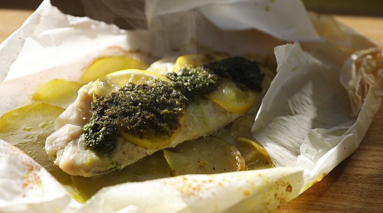 This is the rockfish after coming out of the oven and opening the bag. (Ken Lambert/Seattle Times/TNS)