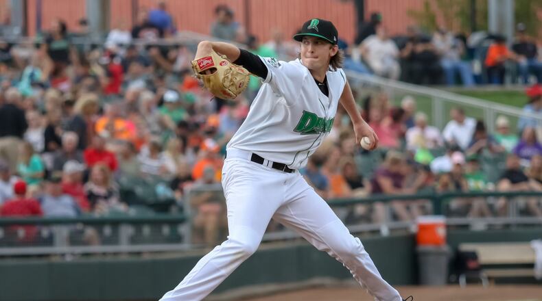 Dayton Dragons starter Nick Lodolo allowed one run on three hits with four strikeouts in four innings of work in a 6-1 victory over the Bowling Green Hot Rods on Tuesday night at Fifth Third Field. CONTRIBUTED PHOTO BY MICHAEL COOPER