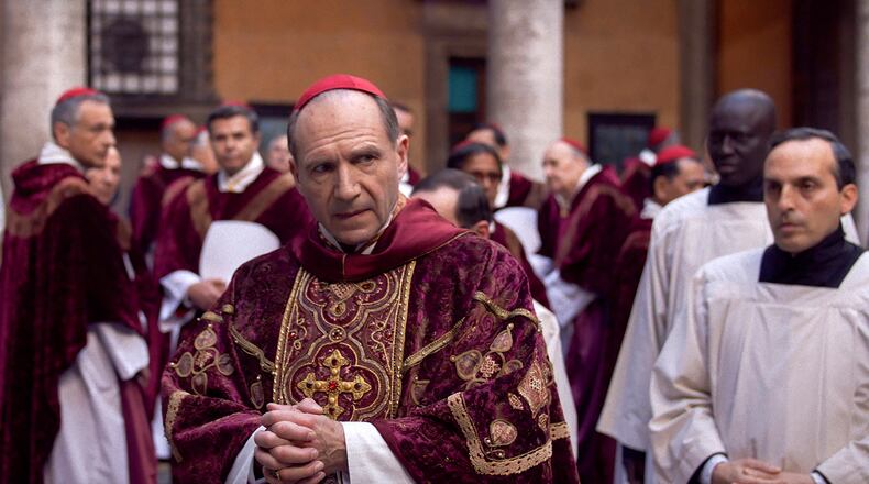 This image released by Focus Features shows Ralph Fiennes in a scene from "Conclave." (Focus Features via AP)