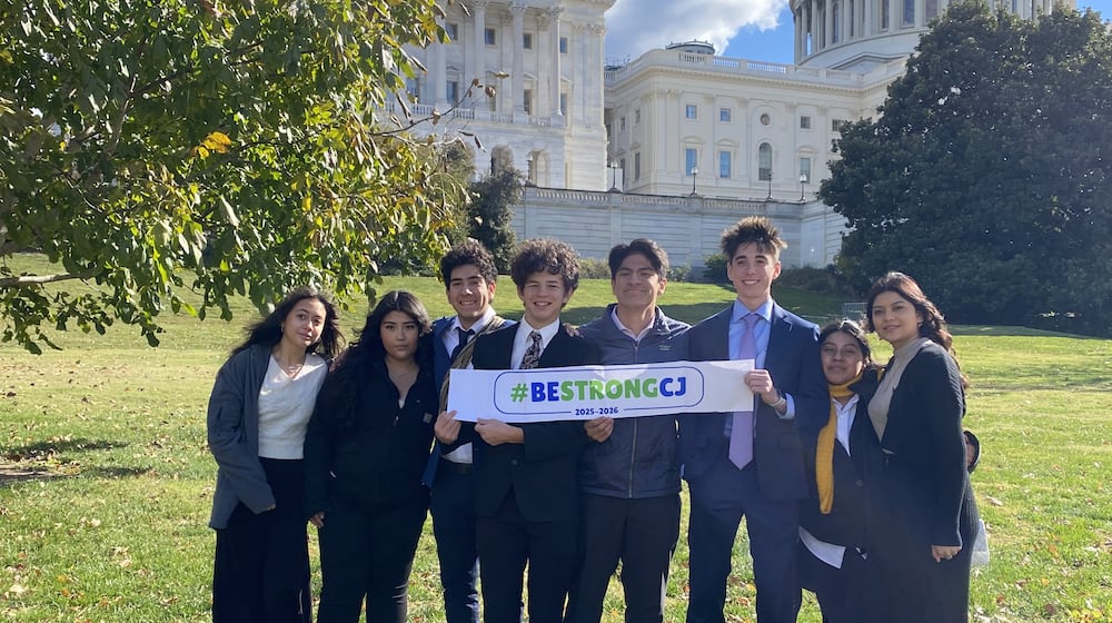 CJ students on Capitol Hill after attending the Ignatian Family Teach-In for Justice on Monday, Nov. 17. Courtesy of CJ
