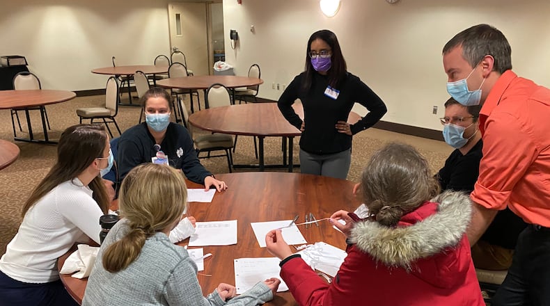 Wright State University OB-GYN residents participate in an anti-racism dialog session in February. Students at the school will soon be given access to student-only vaccine clinics.  Submitted photo.