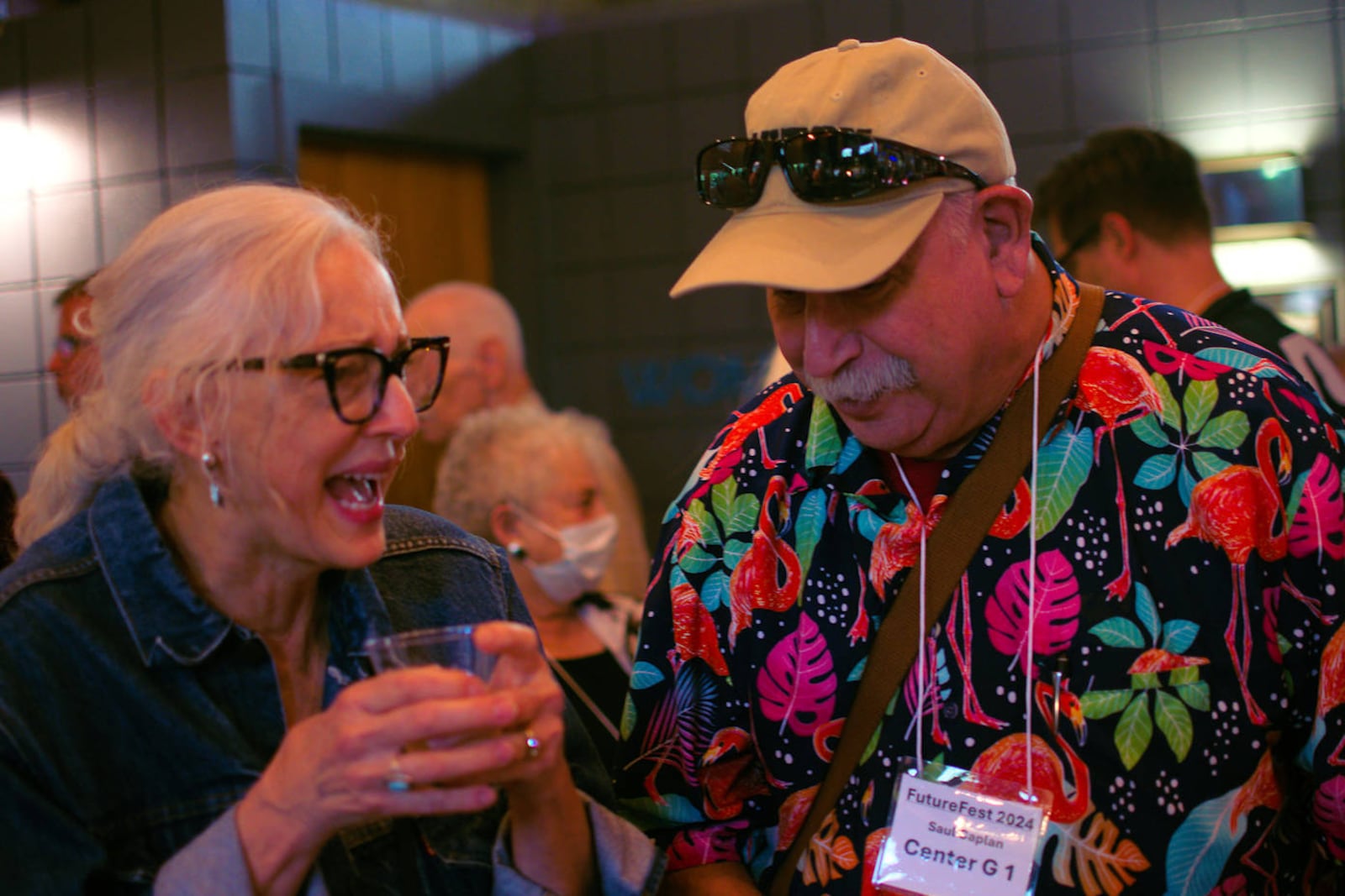 Patrons enjoying FutureFest at intermission. Photo by Ray Geiger.