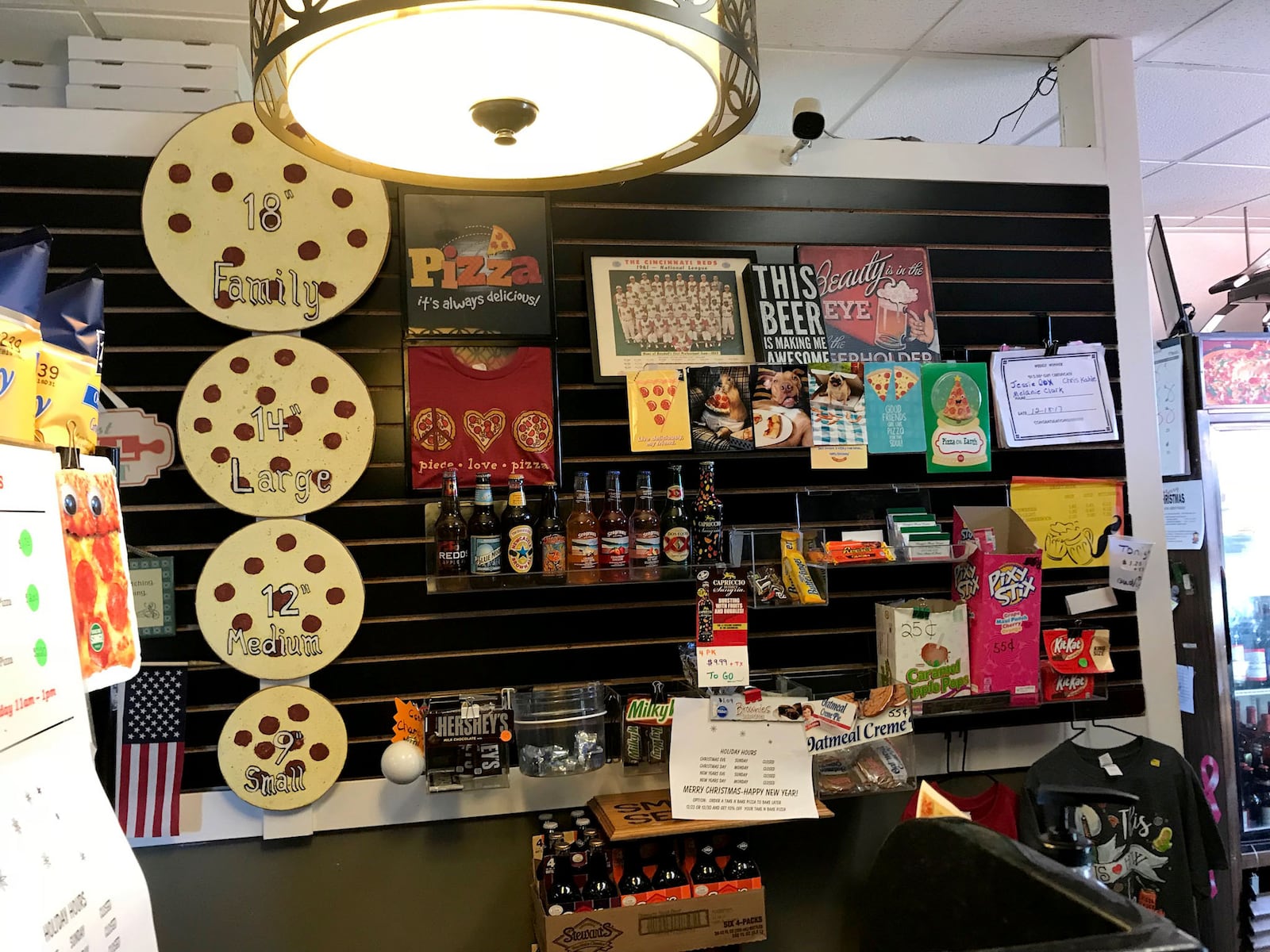 The front counter at Hoagie's Pizza House.