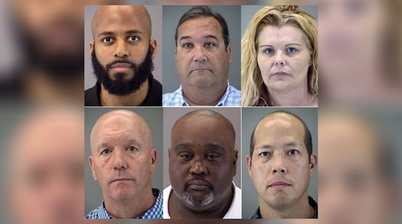 Top row, from left: Russell Frazier, Vincent Gaglione and Candace Lay. Bottom row, from left: Thomas Schwab, Rodney Woods and Michael Zbawiony