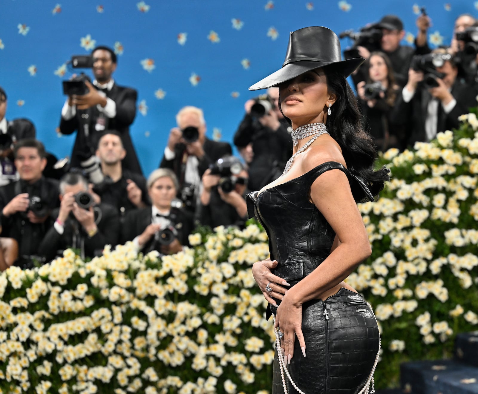 Kim Kardashian attends The Metropolitan Museum of Art's Costume Institute benefit gala celebrating the opening of the "Superfine: Tailoring Black Style" exhibition on Monday, May 5, 2025, in New York. (Photo by Evan Agostini/Invision/AP)