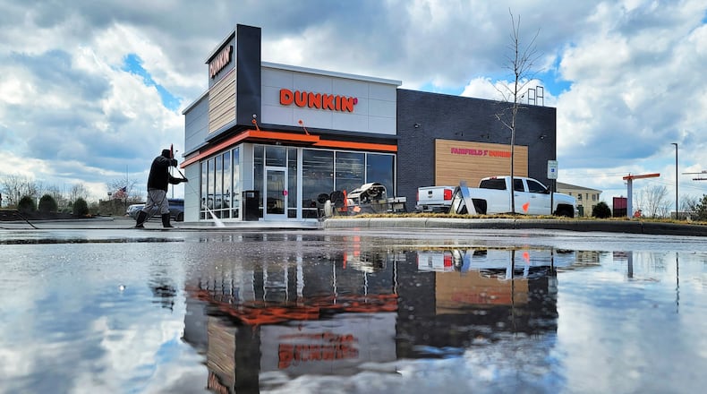 A Cincinnati-based developer wants to open a new Dunkin’ coffee shop location to in Englewood. NICK GRAHAM/STAFF