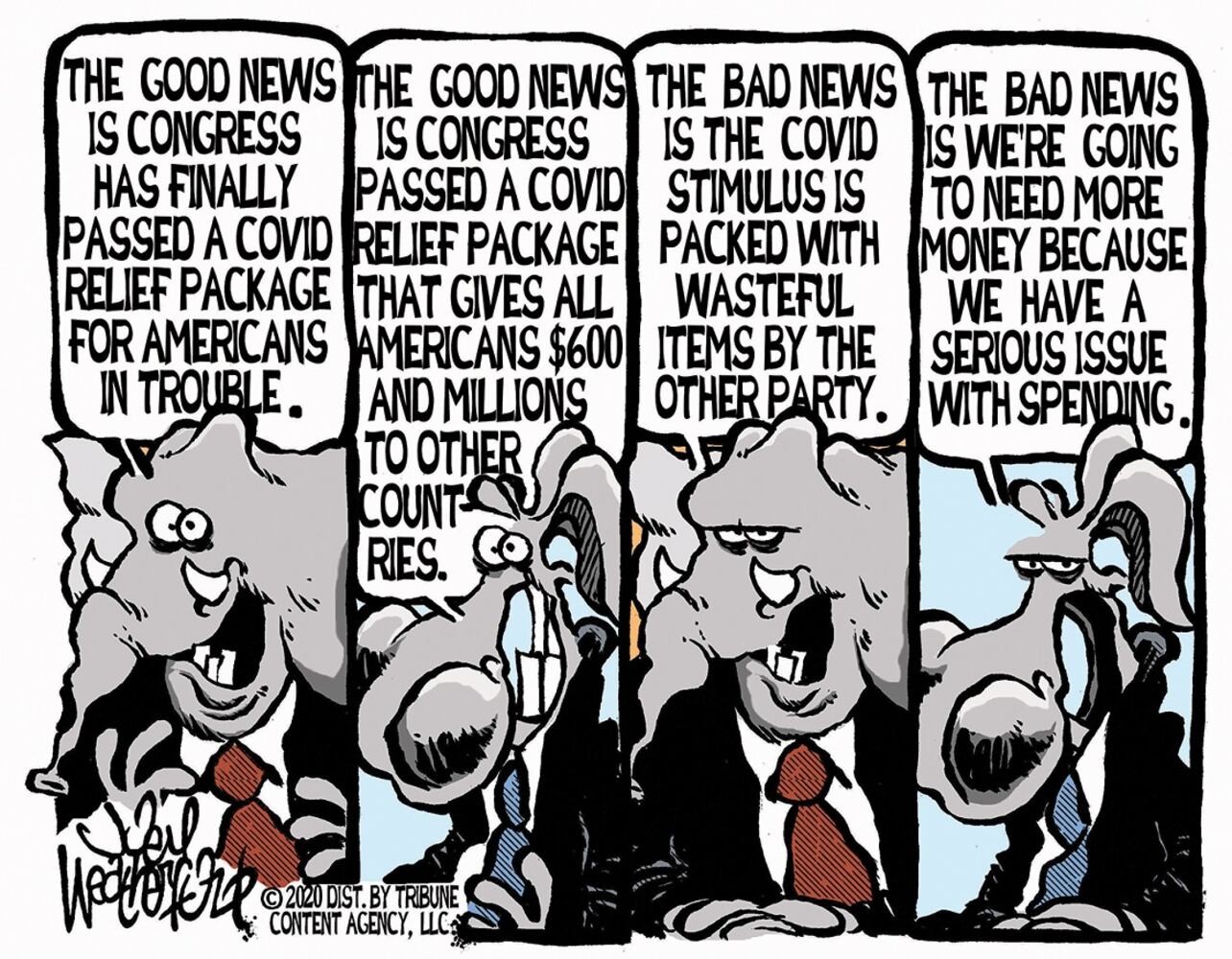 Week in cartoons: Stimulus checks, Christmas and more