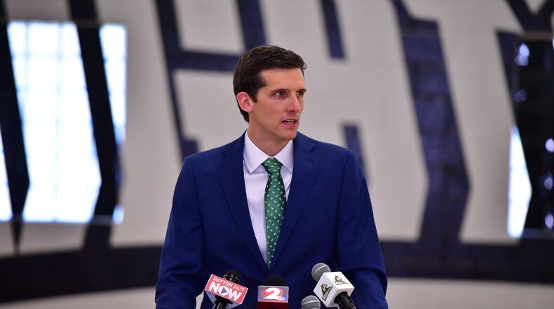 Clint Sargent was named Wright State men's basketball coach on March 28, 2024. Joe Craven/Wright State Athletics