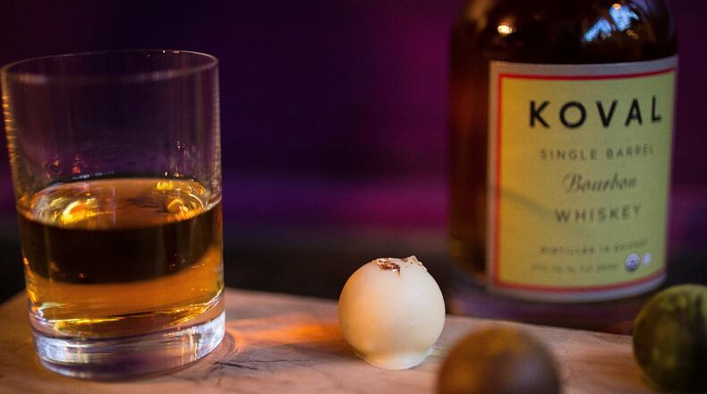Whiskey and other brown spirits make a better pairing with chocolate than red wine. Here a whiskey from Chicago-based distiller Koval is matched with truffles from Vosges Haut Chocolat, also made locally. (Michelle Kanaar/Chicago Tribune/TNS)