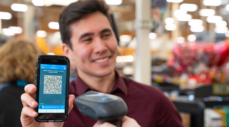 Kroger Pay is a mobile payment system that combines payment information, coupons and customer loyalty cards.