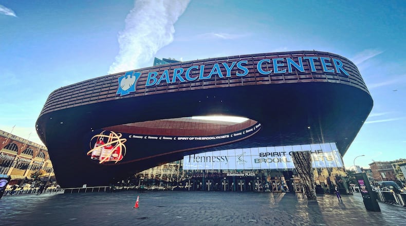 The Barclays Center is pictured on Tuesday, Oct. 17, 2023, before Atlantic 10 Conference Media Day in Brooklyn, N.Y. David Jablonski/Staff