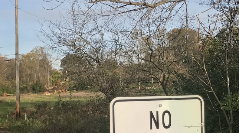No trespassing signs leading up to the historical Opdyke home in Bellbrook. TREMAYNE HOGUE/STAFF