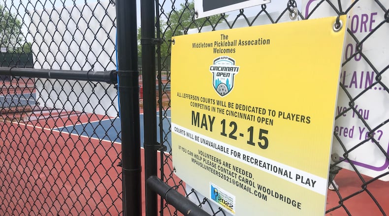 The courts of the Middletown Pickleball Association will be packed the next four days when some of the world's best players on are town. RICK McCRABB/STAFF