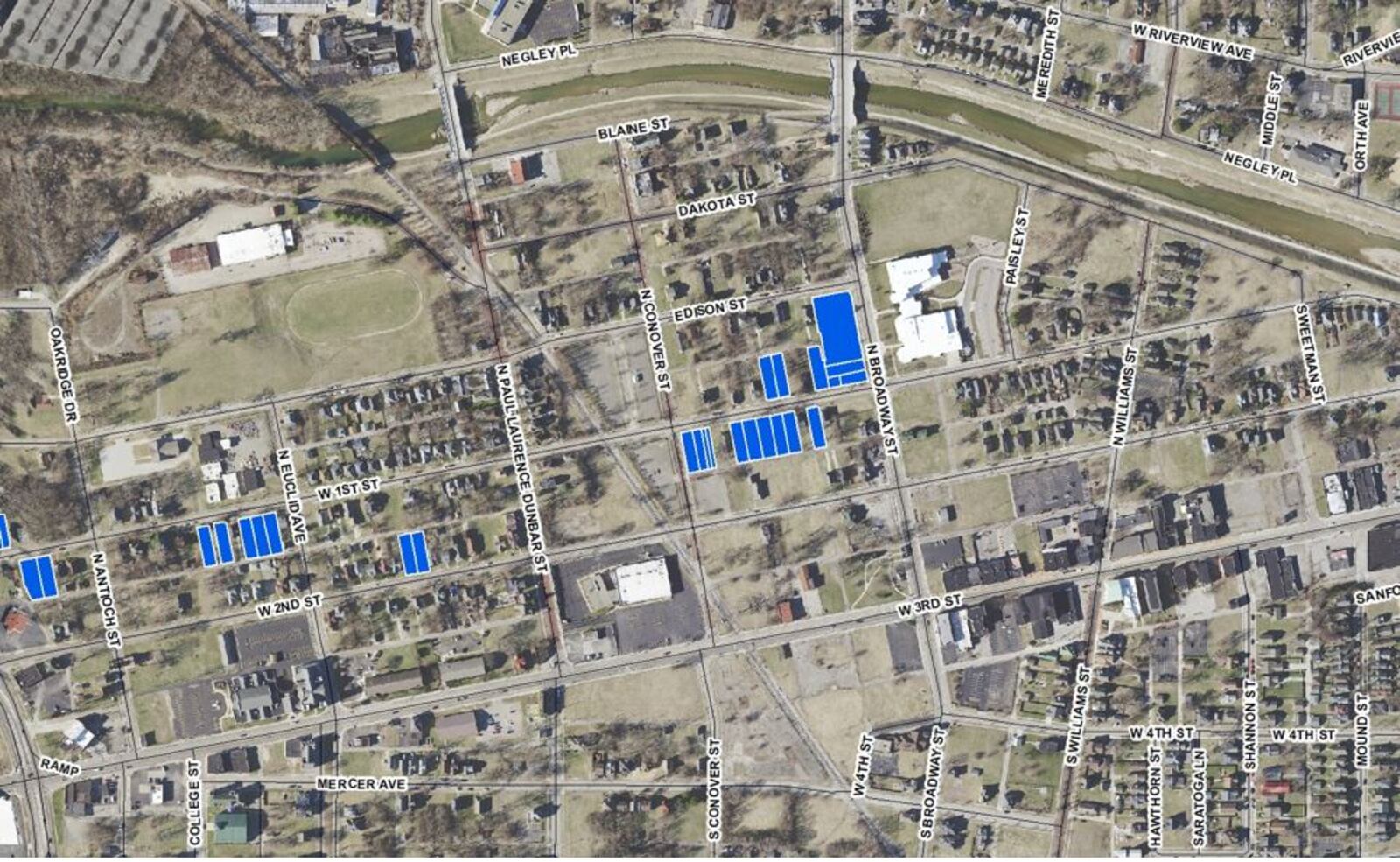 A map showing the sites of the proposed new rental homes in the Wolf Creek neighborhood. CONTRIBUTED
