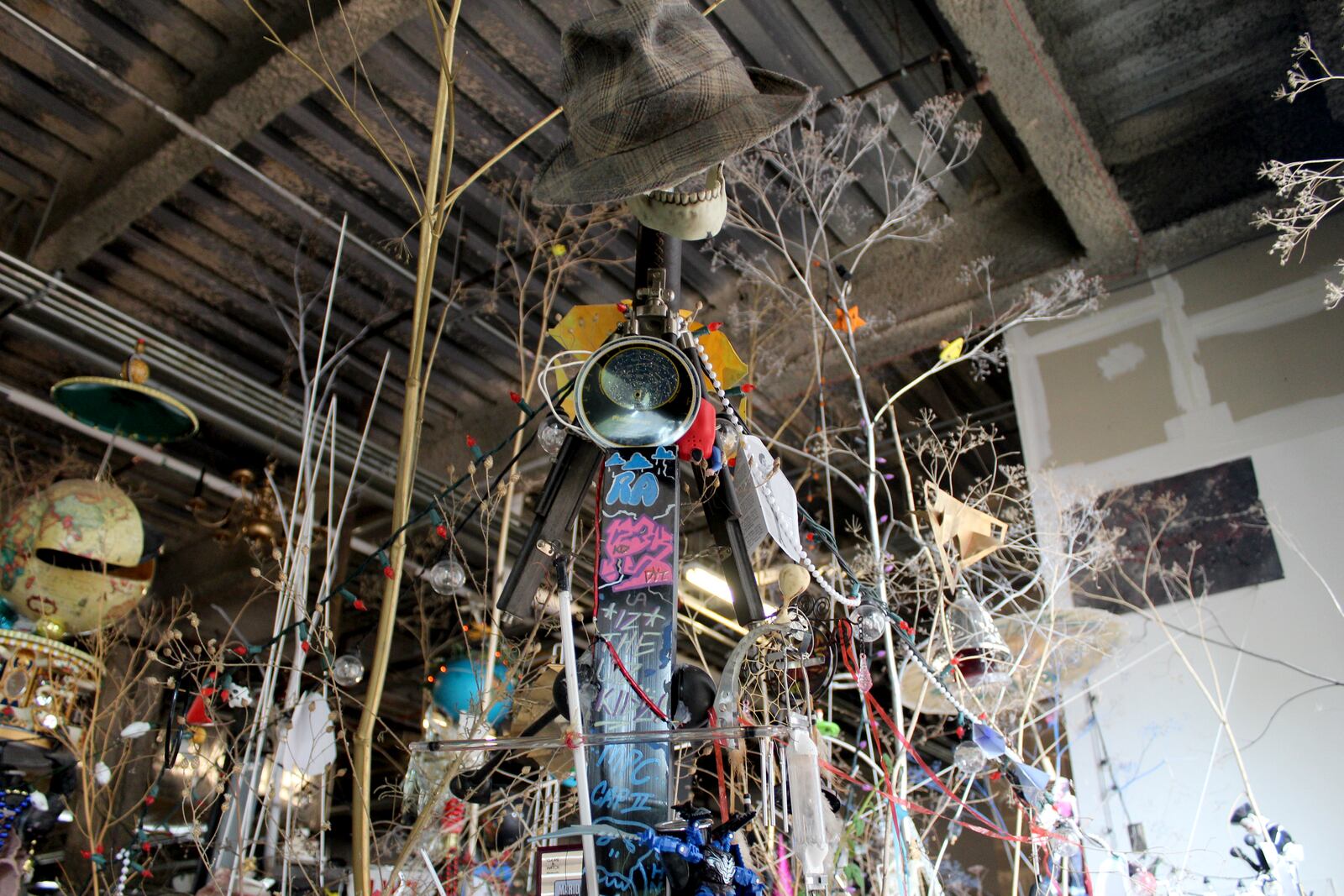 Dayton artist Robert Blackstone has been working on Crystal City,  his mixed-media project, for more than 26 years.  The project, a work in progress, is currently assembled in an empty space next door to the The Collaboratory in downtown Dayton.  Photo: Amelia Robinson