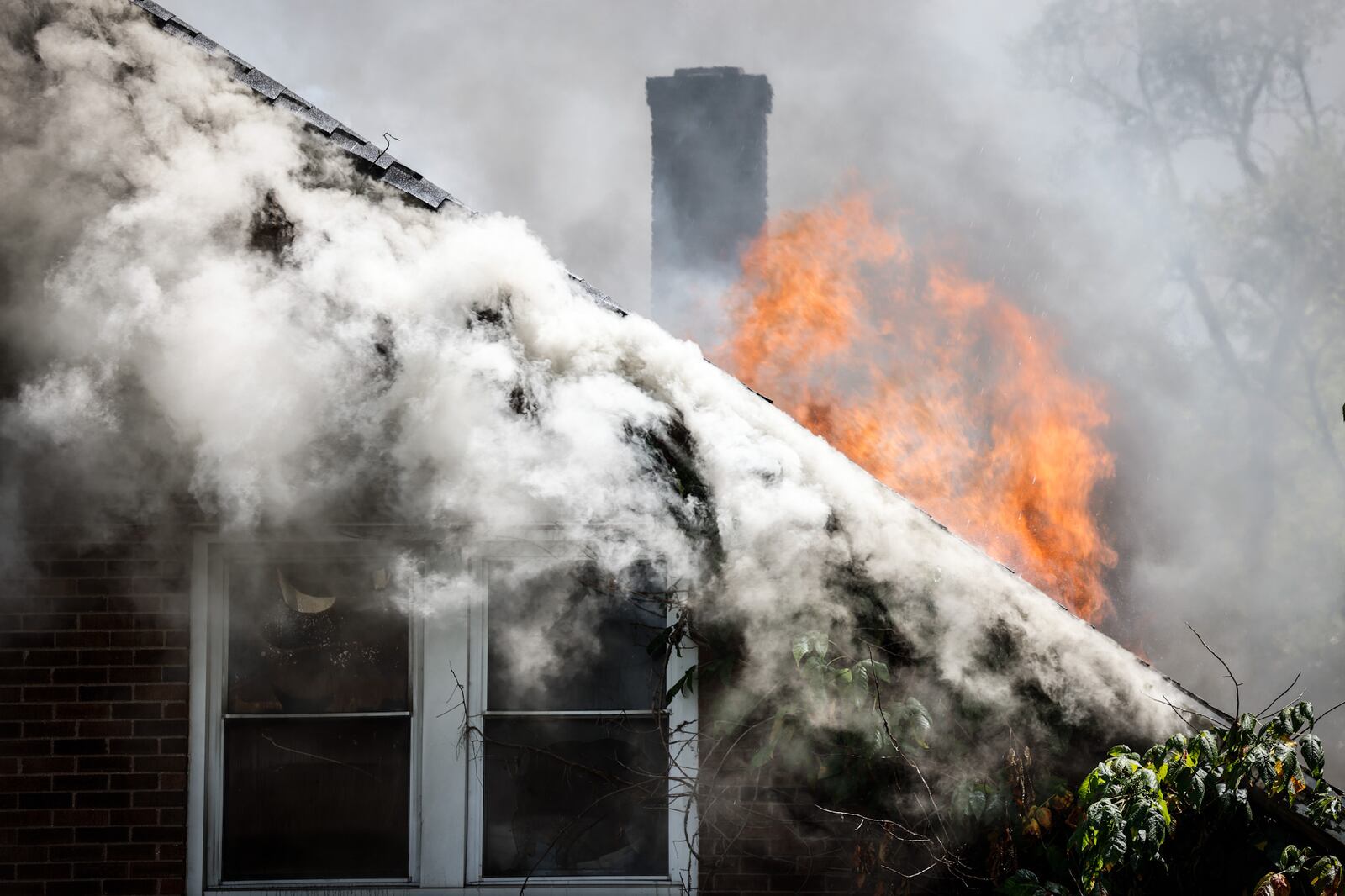 A house destroyed by fire Wednesday afternoon, July 27, 2022, in the 100 block of Lorenz Avenue in Dayton is now on the emergency demolition list due to safety reasons. JIM NOELKER/STAFF
