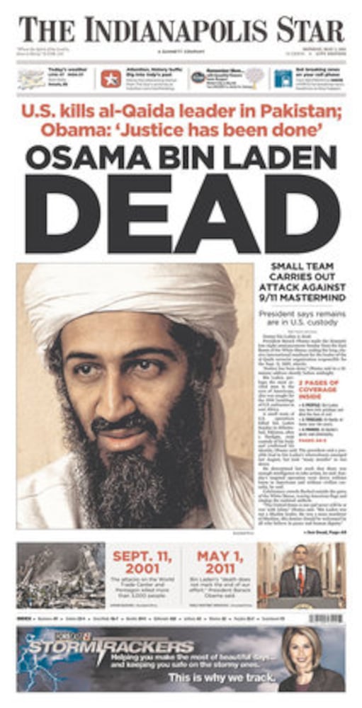 Newspapers report Osama bin Laden's death