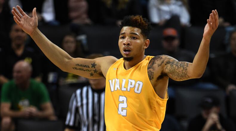 EUGENE, OR - NOVEMBER 17: Tevonn Walker #2 of the Valparaiso Crusaders react to an official’s call in the second half of the game against the Oregon Ducks at Matthew Knight Arena on November 17, 2016 in Eugene, Oregon. Oregon won the game 76-54. (Photo by Steve Dykes/Getty Images)