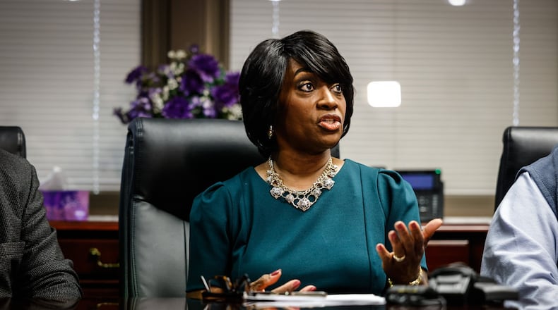 Trotwood mayor Mary McDonald held a press conference at City Hall Friday, Jan. 20, 2023, to discuss the recent street takeover called "hooning" that occurred in Trotwood and Dayton the previous weekend. Trotwood officials testified at the Ohio State House in Columbus on Tuesday to advocate for House Bill 56, which will provide tougher laws and penalties for individuals that engage in reckless driving and hooning. JIM NOELKER/STAFF