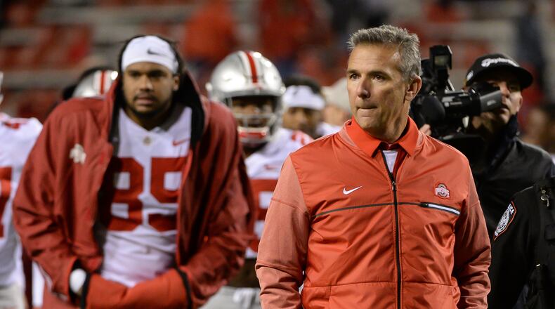 LINCOLN, NE - OCTOBER 14: Head coach Urban Meyer of the Ohio State Buckeyes leaves the field after the win against the Nebraska Cornhuskers at Memorial Stadium on October 14, 2017 in Lincoln, Nebraska. (Photo by Steven Branscombe/Getty Images)