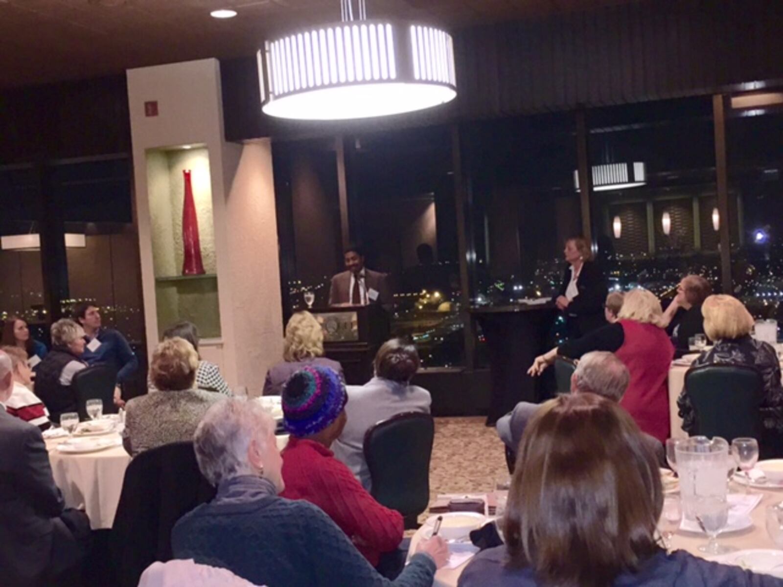 Ohio House Minority Leader Fred Strahorn, D-Dayton, speaks on Tuesday at the League of Women Voters of the Greater Dayton Area Dine and Dash dinner. Ohio House Minority Leader Fred Strahorn, D-Dayton, speaks on Tuesday at the League of Women Voters of the Greater Dayton Area Dine and Dash dinner.