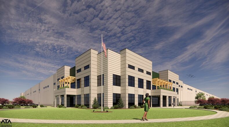 Rendering of a proposed corporate headquarters building at Forest Fair Mall. ATA BEILHARZ ARCHITECTS