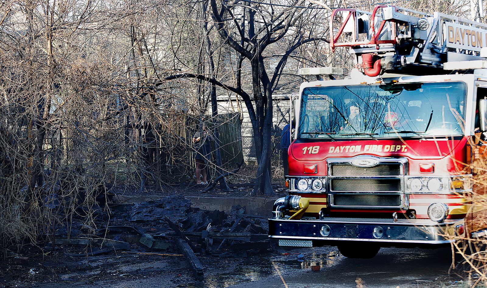 The Montgomery County Coroner’s Office was called to a garage fire in the first block of Victor Avenue near Santa Clara Avenue, Friday morning, March 14, 2025. MARSHALL GORBY\STAFF