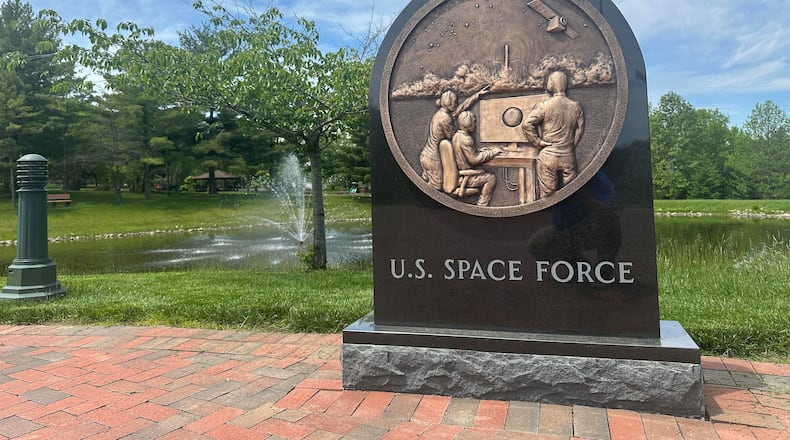 Centerville is set to unveil additions to its Veterans Memorial Plaza at Stubbs Park on Monday, May 26, Memorial Day. The new additions include a monument honoring the U.S. Space Force, completing the plaza’s representation of all six branches of the U.S. Armed Forces. CONTRIBUTED