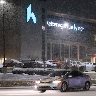 A car waits at an intersection on West Main Street in Troy near Kettering Health on Saturday, Jan. 24. BRYANT BILLING/STAFF
