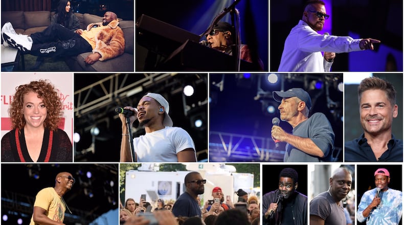 Rob Lowe, Kim Kardashian West, Kanye West, Sinbad, Chris Rock, Michael Che, Michelle Wolf, Stevie Wonder, Jon Stewart and Chance the Rapper were among the celebrities spotted in the Dayton area in 2019.