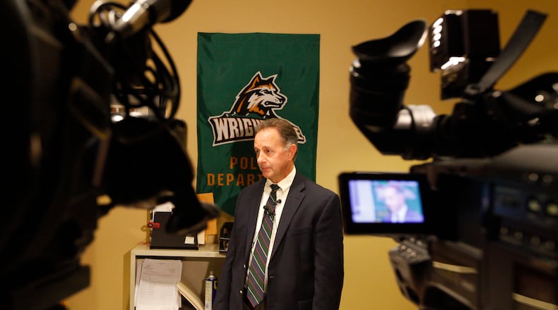 David Finnie, Wright State University police chief, remined students, staff and faculty on Monday that they are not allowed to carry guns on campus. CHRIS STEWART / STAFF