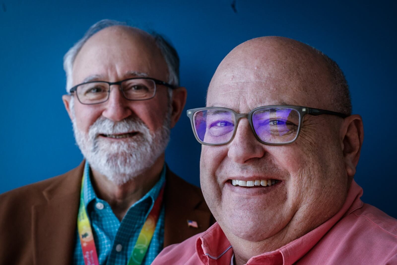 Executive Director of the Employees' Workforce Joe Sciabica, left and Dayton Foundation President Mike Parks. JIM NOELKER/STAFF