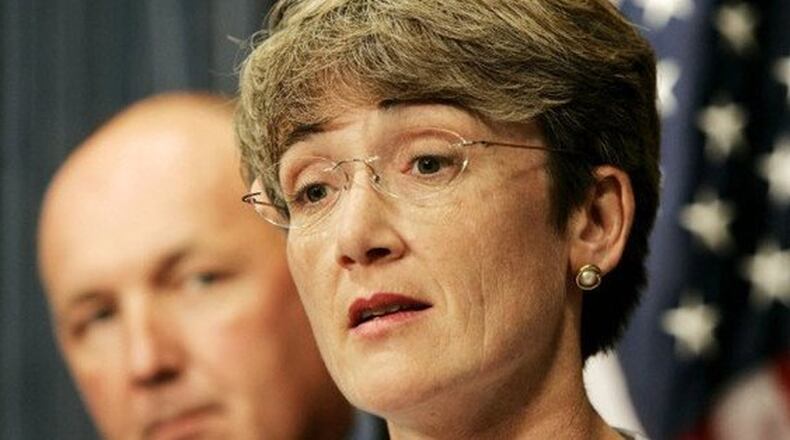 Then Rep. Heather Wilson, R-N.M., speaks during a news conference at the U.S. Capitol in September 2006. Photo by Win McNamee, Getty Images.