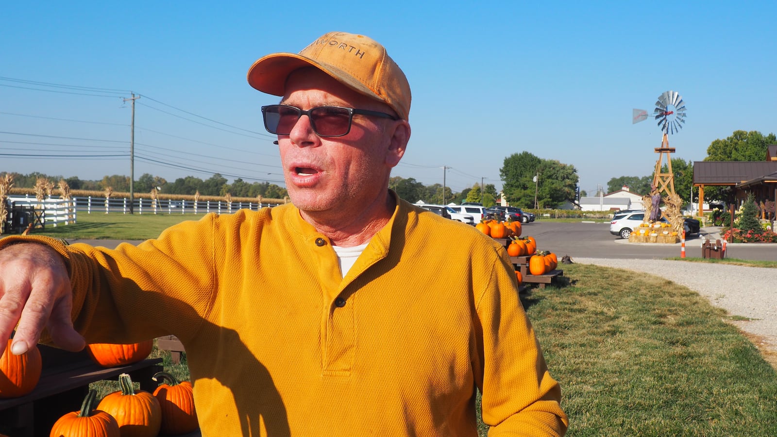 Michael Garver, owner of Garver Family Farm Market, said this fall, the farm will only sell pumpkins to direct customers. Usual wholesale orders will cease and the pick-your-own pumpkin patch will be closed. BRYN DIPPOLD/STAFF