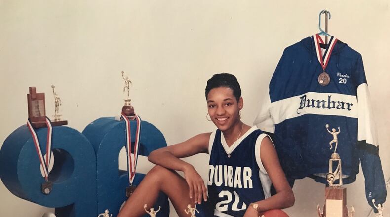 Alicia “Poochie” Earley was a four-time All-City guard at Dunbar High School. On Friday she will be enshrined on the Dunbar Wall of Fame. CONTRIBUTED