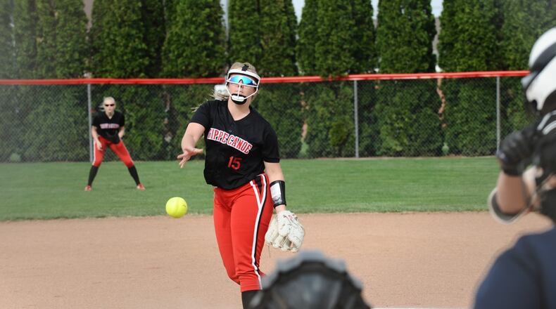 Tippecanoe pitcher Emma Miller picked up the win in the Red Devils’ 11-6 victory over the Elks on Thursday. Greg Billing / Contributed