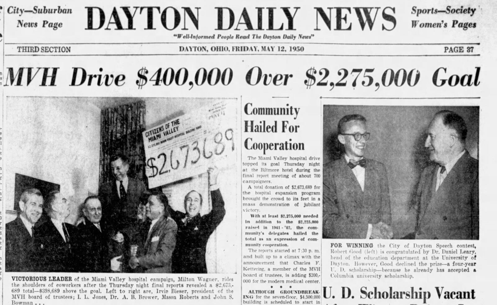 Dayton Daily News May 12, 1950. DAYTON DAILY NEWS ARCHIVES
