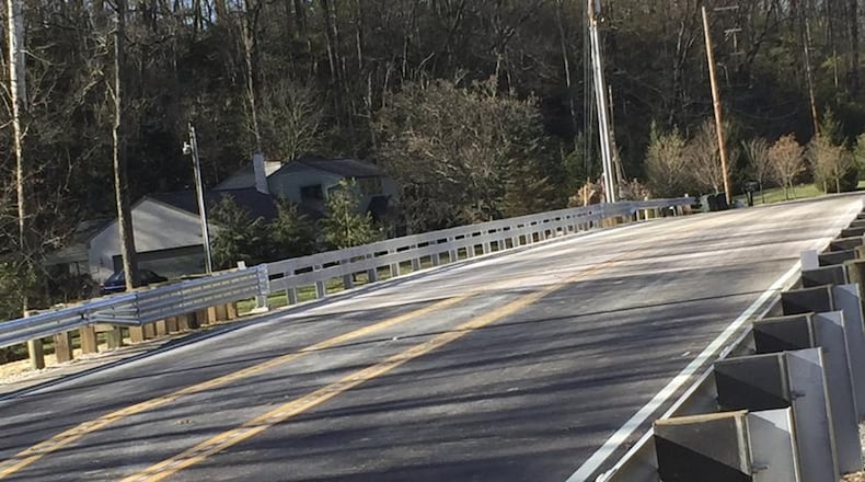 The county and Washington Twp. are moving forward with plans on a $875,000 reconstruction project regarding the Alex Bell bridge. A similar bridge project on Alex-Bell Road over Holes Creek in Washington Twp. reopened in 2017.