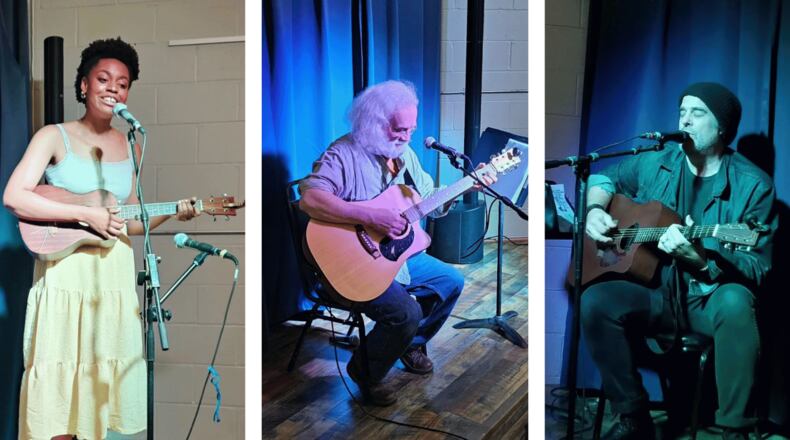 Performers are seen in the back gallery at Yellow Cab Tavern, where local musicians are showcased on Thursdays. Seen left to right: Anna Marie, Mike Bankhead and Tod Weidner. CONTRIBUTED