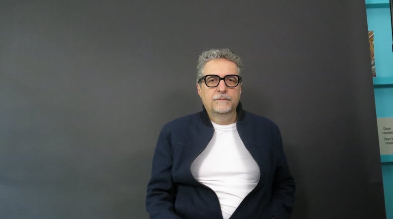 Brazilian filmmaker Kleber Mendonça Filho, director of the Oscar nominated film The Secret Agent, poses for a portrait in Mexico City, Dec. 9, 2025. (AP Photo/Berenice Bautista)