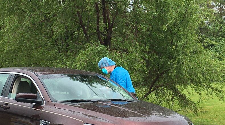 McKinley United Methodist Church and Primary Health Solutions held a free drive-thru coronavirus testing on Monday, May 18 from 1 to 5 p.m. BONNIE MEIBERS/STAFF