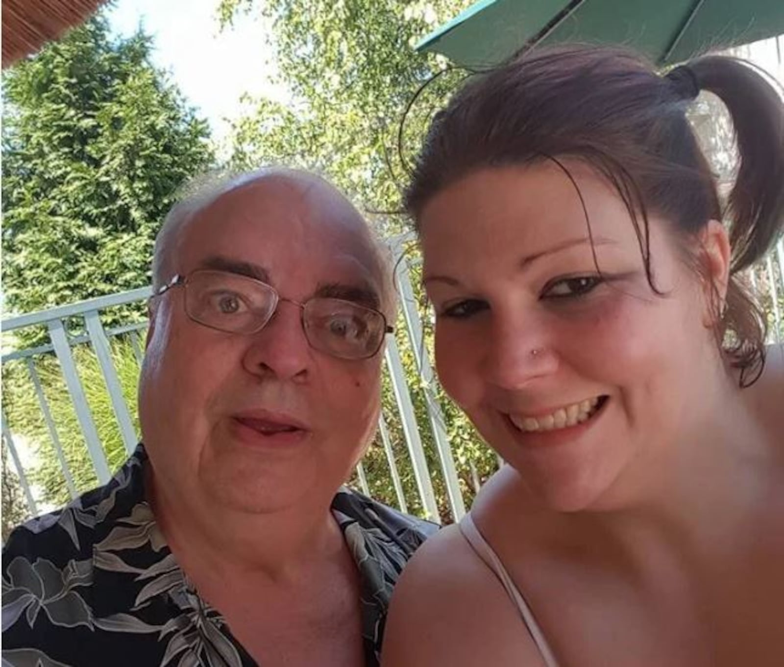 Bill Graue again makes funny faces with his daughter Jessica on one of their many casino trips to Belterra Casino Resort in Indiana. CONTRIBUTED