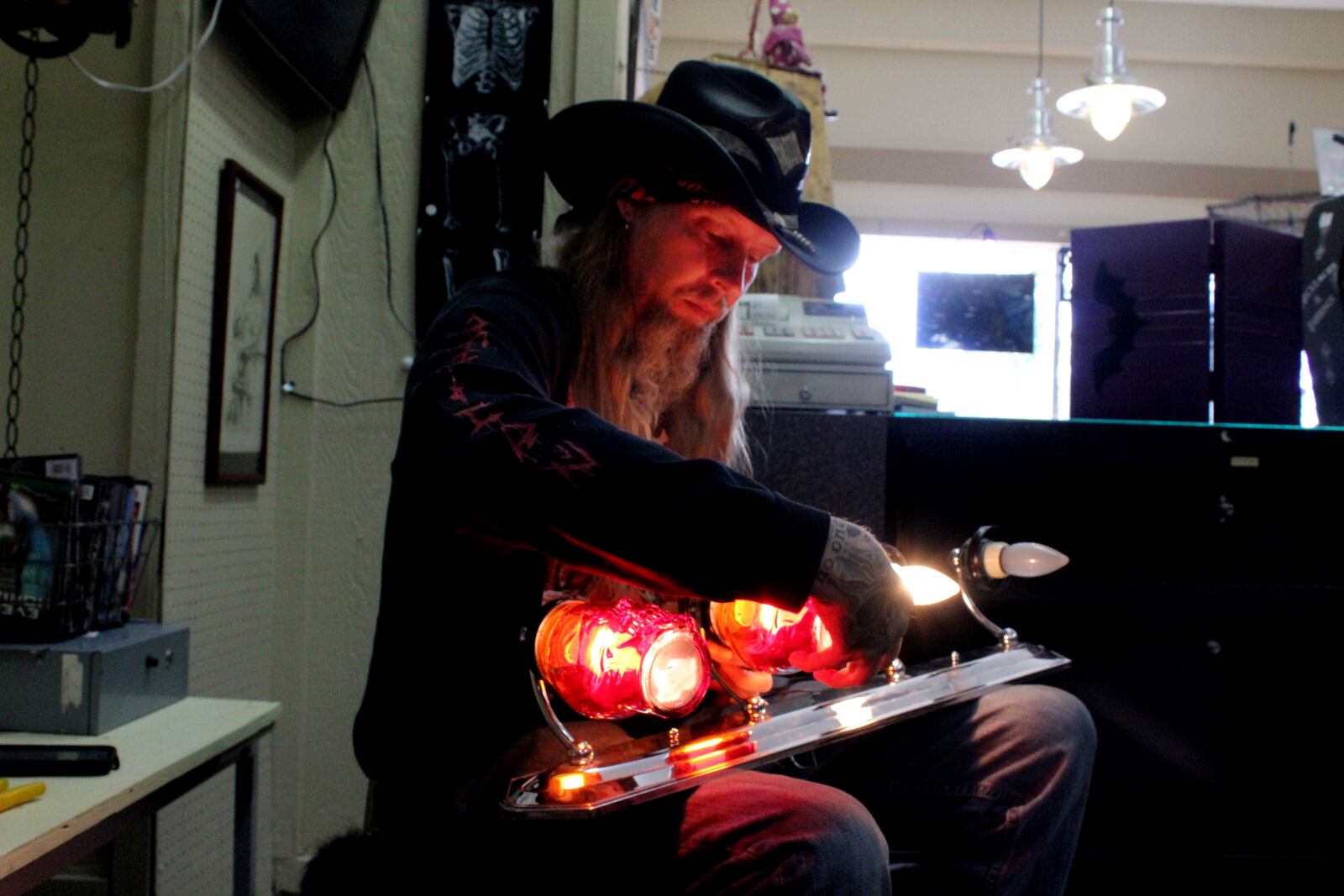 Shane and Cherish Harrell Brooks opened The Secret Chamber  House of Oddities and Art at 17 W. Main Street in Fairborn.  Photo by Amelia Robinson