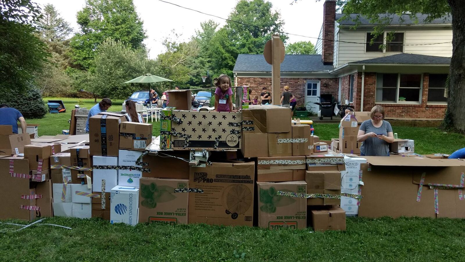 Beavercreek dad Fred Marion and his friends made the ultimate backyard cardboard castle for their kids.