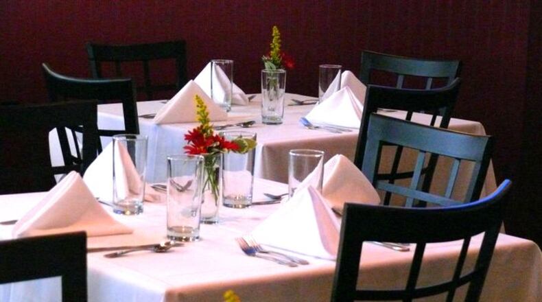 This file photo shows a table-setting at the now-defunct Hawthorn Grill in Kettering. FILE