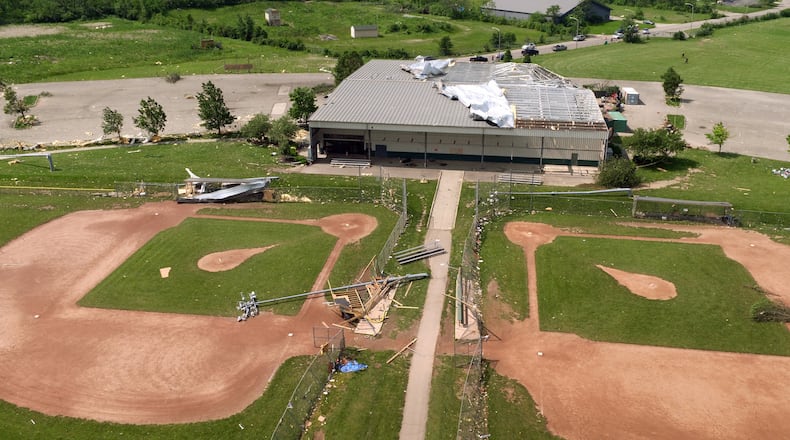 Action Sports Center in Dayton suffered severe tornado damage on Memorial Day. TY GREENLEES / STAFF