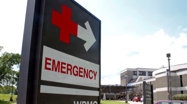 Emergency room sign at Wright-Patterson Medical Center. FILE