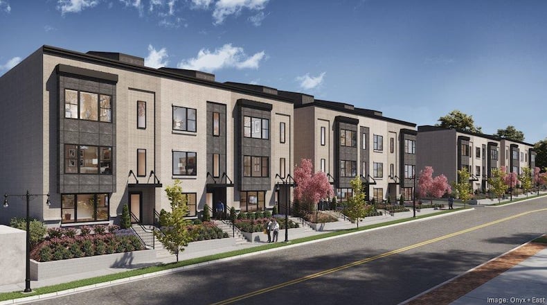 Artist's rendering of apartments planned for Springdale. Cincinnati Port image.