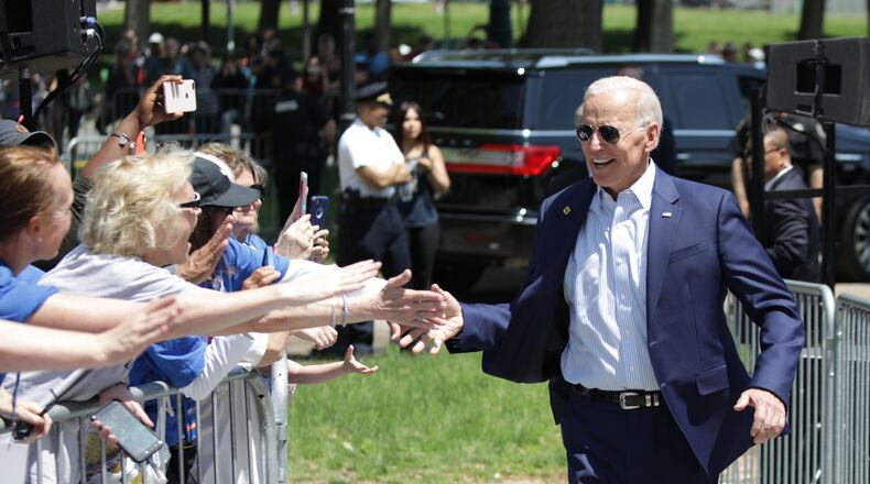Former Vice President Joe Biden arrives for the kick off of his presidential election campaign in Philadelphia, Pennsylvania, on May 18, 2019.