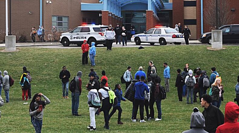 Dayton police responded to an active shooter threat at Belmont High School in September. The threat was determined to be non-credible. FILE
